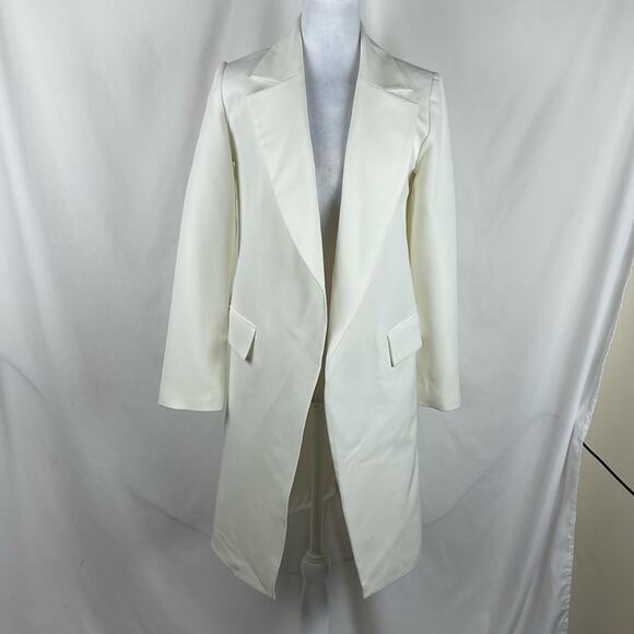 Milly Women’s Cream Quiet Luxury RoyalCore Long Jacket Coat NWOT Size S - Picture 2 of 13